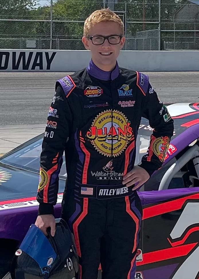 Atley Wiese portrait in racing suit